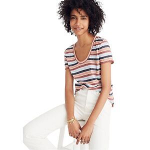 Madewell Texture Scoop Neck Colborne Stripe Tee